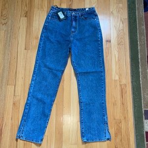 Pretty little thing split hem mom jeans